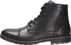 A black leather boot is shown against a white background. Produktbild-Vorschau