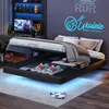 Letto matrimoniale 160x200 cm beige design flottante con Anteprima dell’immagine prodotto 7