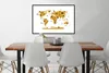 MuchoWow® Gerahmtes Poster Weltkarte - Kinder - Gold - Produktbild-Vorschau 3