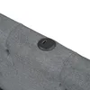 A close-up view of a gray upholstered headboard with a built-in USB charging port. Produktbild-Vorschau