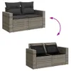 Design 6-tlg. Garten-Sofagarnitur mit Kissen Grau Poly Produktbild-Vorschau 4