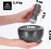 KADAX mortier de cuisine, mortier en pierre avec pilon, Voir les images du produit 3