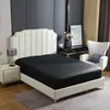 Prześcieradło Satynowe czarne 200x200x30 z gumką Oeko-Tex Podgląd zdjęcia produktu 3