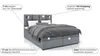 A bed with labels pointing out its features. Produktbild-Vorschau