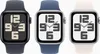 Three Apple Watches are displayed side-by-side against a white background. Voir les images du produit