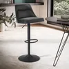 FineBuy Barhocker Samt Grau Hocker mit Lehne 86 106 cm Produktbild-Vorschau 1
