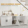 Katzenklo-Schrank Katzenhaus mit Tür Trennwand Produktbild-Vorschau 5