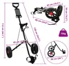 vidaXL Chariot de golf pliable, noir, pour clubs de golf Voir les images du produit 8