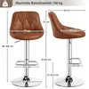 Yaheetech 2er Barhocker-Set Verstellbare Sitzhöhe 61,5 cm - Produktbild-Vorschau 4