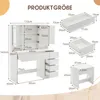 Schminktisch mit LED-Beleuchtung Weiß mit Hocker 3 Spiegel Produktbild-Vorschau 7
