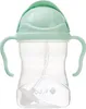 A mint green baby bottle with handles and a straw, shown against a white background. Produktbild-Vorschau