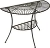 A half-round metal table with a shelf underneath, shown against a white background. Produktbild-Vorschau