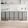 vidaXL 6-tlg. Hundetor mit Tür Faltbar Schwarz 300 cm Produktbild-Vorschau 2