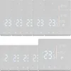 A collage of digital thermostats, some showing temperature readings and others blank. Produktbild-Vorschau