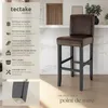 Tabouret de bar en cuir synthétique - marron, Lot de 2 Voir les images du produit 2