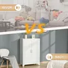 HOMCOM Sideboard mit Lamellentüren Metallschrank mit Produktbild-Vorschau 8