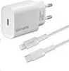 A white USB-C charger and two white charging cables are displayed on a white background. Anteprima dell’immagine prodotto