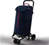 A navy blue shopping trolley with pink accents, shown against a white background. Podgląd zdjęcia produktu