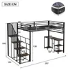 Merax Etagenbett 120x200 mit Schreibtisch,  Eisenhochbett Produktbild-Vorschau 7