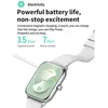 A smartwatch is shown with text describing its battery life and charging capabilities. Náhled obrázku produktu