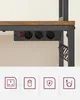 Close-up view of a power strip mounted under a wooden desk, with four abstract icons displayed below. Náhled obrázku produktu