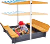 VEVOR Holzsandkasten mit Überdachung, Sandkasten, Sandgrube Produktbild-Vorschau 1