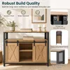 KOMFOTTEU Sideboard Holz mit 2 Schiebetüren & verstellbare Produktbild-Vorschau 5