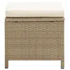 vidaXL Gartenhocker 4 Stk. mit Sitzkissen Poly Rattan Beige Produktbild-Vorschau 5