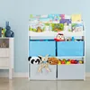 Relaxdays Kinderregal, 4 Boxen, Lagerfeuer Motiv, Spielzeug Produktbild-Vorschau 2