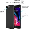 A black iPhone case is shown next to an iPhone, highlighting its features. Produktbild-Vorschau