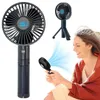 Skládací ventilátor do ruky černý 5 úrovní proudění tichý Náhled obrázku produktu 1