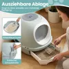 Geschlossene Katzentoilette mit Schale und Schaufel, Blau Produktbild-Vorschau 3