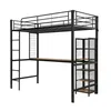 Hochbett mit Regal und Schreibtisch, 90x200 cm, Metallbett Produktbild-Vorschau 7