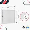 A diagram showing the dimensions of a white revision door, with a close-up detail of its edge and a weight indicator. Podgląd zdjęcia produktu