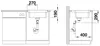 Technical drawing of a sink installation with dimensions. Náhled obrázku produktu