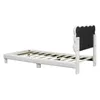 A single bed frame with a headboard, shown from a side-angle. Produktbild-Vorschau