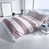 Bettwäsche Set 155x220 cm Violett Gestreift Baumwolle Produktbild-Vorschau 2