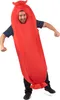 A man wearing a red sausage costume. Produktbild-Vorschau
