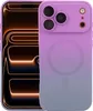 A smartphone with a purple and gray gradient case is shown. Produktbild-Vorschau