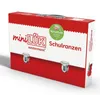 A red and white briefcase-style product box for a children's educational item. Produktbild-Vorschau