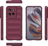 Multiple views of a burgundy phone case, including front, side, and top views, with a phone inside one of the views. Produktbild-Vorschau