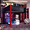 Hochbett mit LED-Beleuchtung, Gaming Bett mit Schreibtisch, Produktbild-Vorschau 4