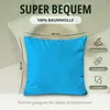 set di 2 copricuscini 100% cotone 40x40 cm turchese Anteprima dell’immagine prodotto 3