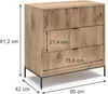 Komoda Vicco Eliza Dub Viking 80 x 81.2 cm s 3 zásuvkami, Náhľad obrázku produktu 7