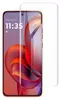 A screen protector is shown on top of a smartphone screen. Produktbild-Vorschau