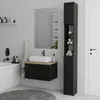 Badschrank Hochschrank schmal schwarz matt - 182x20x24 cm Produktbild-Vorschau 5