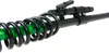 A close-up shot of a green hose wrapped in a black coil, attached to a black pole with a black clamp mechanism. Náhled obrázku produktu