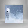 Bilder auf glas - Einteilig - Weiß Wolf Schnee - 70x70cm - Produktbild-Vorschau 3