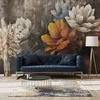 Muralo Vlies Fototapete bunte BLUMEN Blätter Beton Retro Produktbild-Vorschau 8