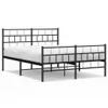 A black metal bed frame with a white mattress on a white background. Podgląd zdjęcia produktu